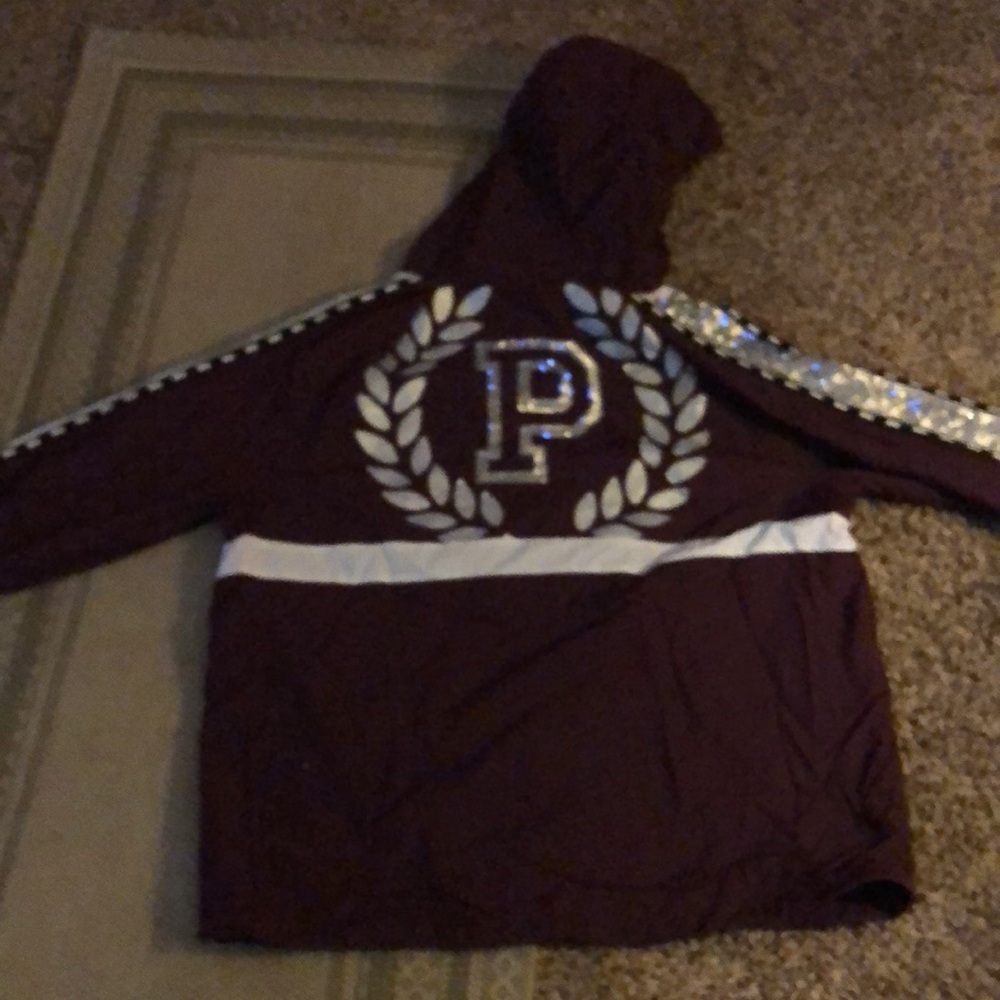 Maroon Hoodie with Silver Accents